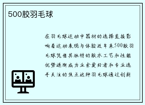 500胶羽毛球